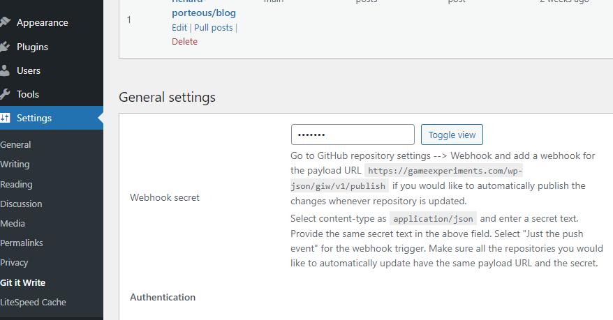 Settings for Get it write