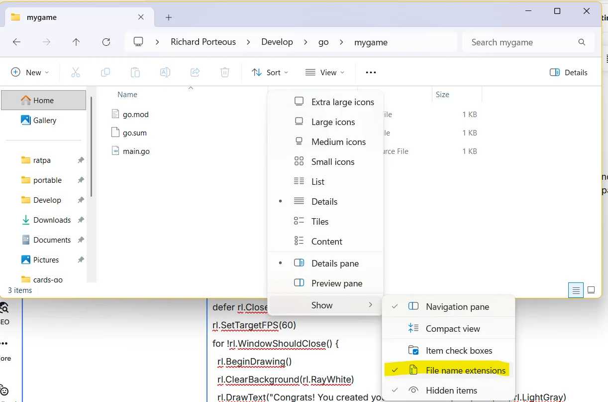 Windows explorer - show file extentions